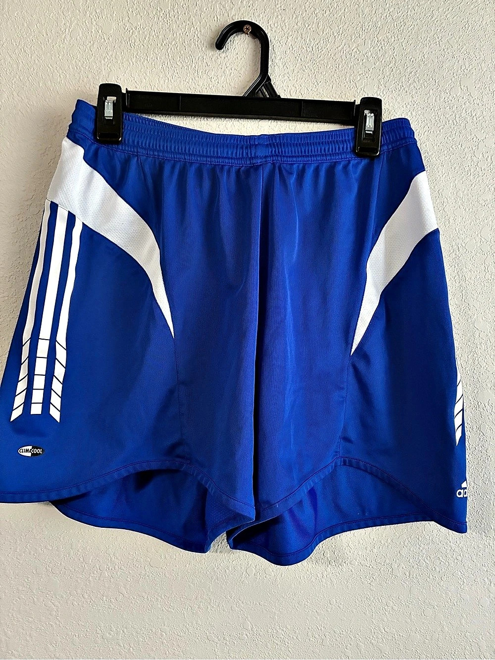 adidas Men's Athletic Shorts Blue & White Size Large